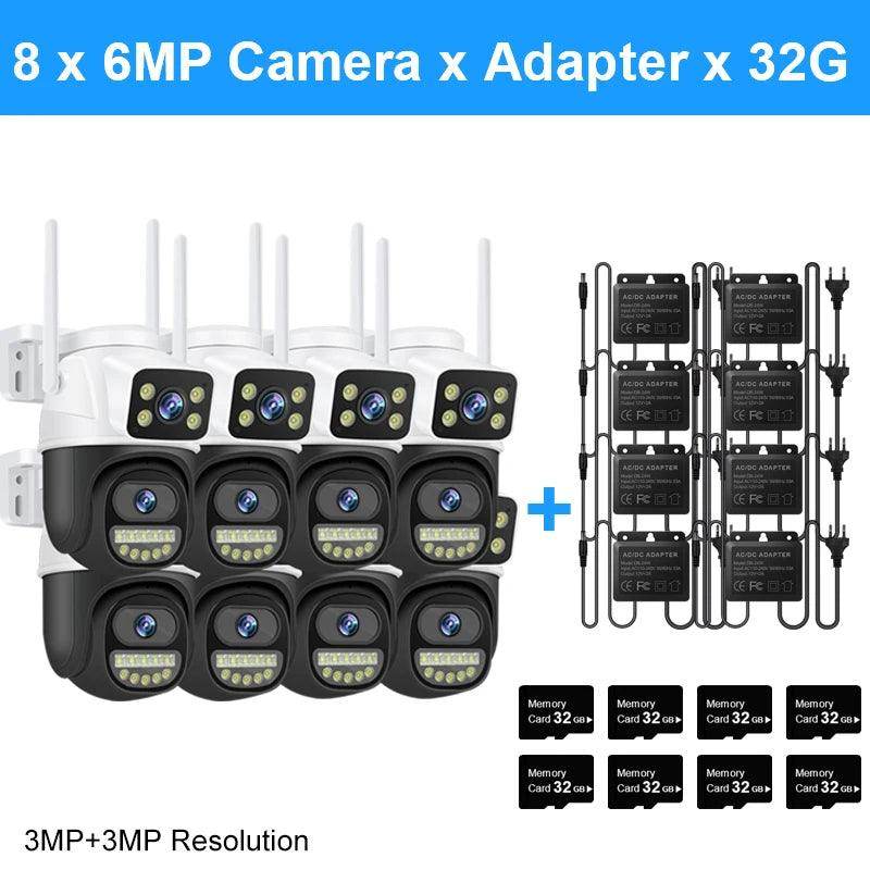 Camera Dual Lens PTZ 6MP, Dual Screen, AI Track, Color Night - P12 Hub Europe