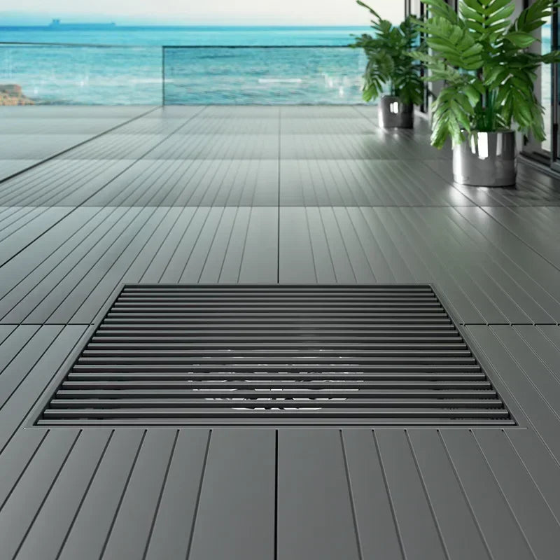Large Floor Drain 304 Stainless Steel 12/15/20cm Square Linear Bathroom Floor Drains Outdoor Courtyard Large Diameter Drain