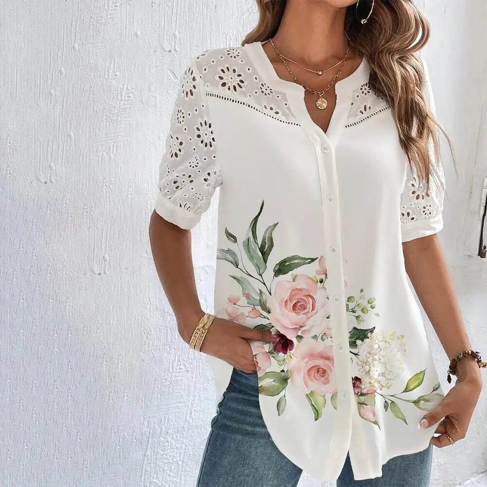 Women's Casual Lace Short Shirt - P12 Hub Europe