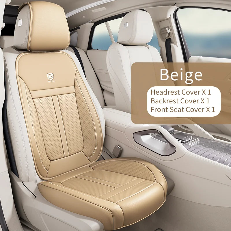 Karcle Leather Car Seat Cover Front and Rear Seat Covers Full Set with Surround Bottom Waterproof Seat Cushion Car Accessories
