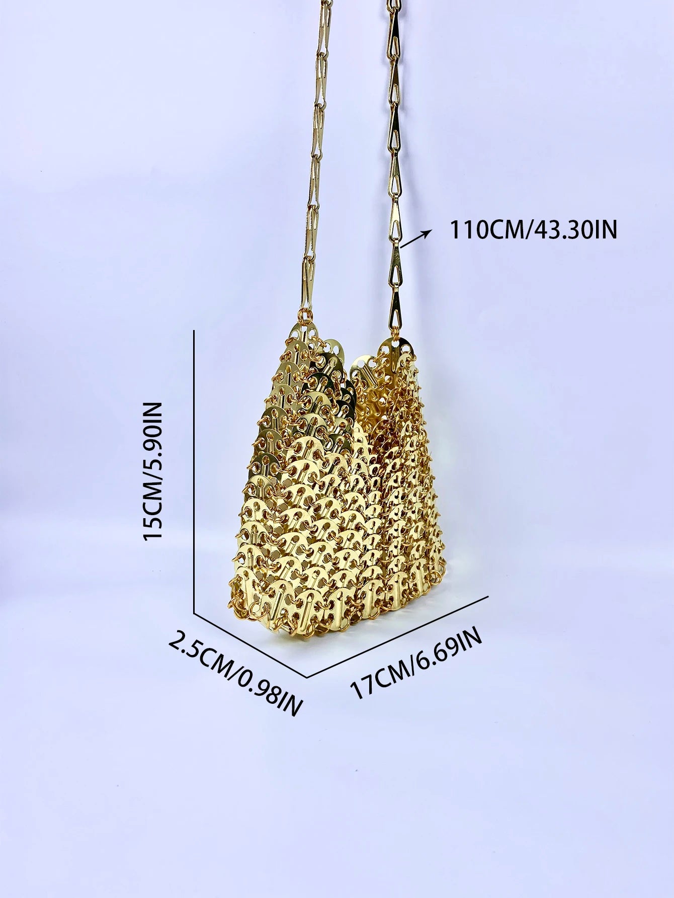 2023 New Network Red Same Style Women's Bag Mobile Bag Chain Shiny Slice Bling One Shoulder Crossbody Bag