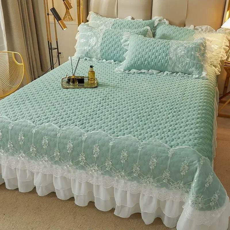 Quilted Thicken White Bed Sheet Summer Bedspread Couple 2 People Bed Linens Luxury Double Bed Bedding King Size 180x240cm - P12 Hub Europe