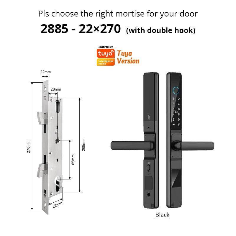 WiFi Smart Sliding Door Lock IP66, Fingerprint, Card, Code - P12 Hub Europe