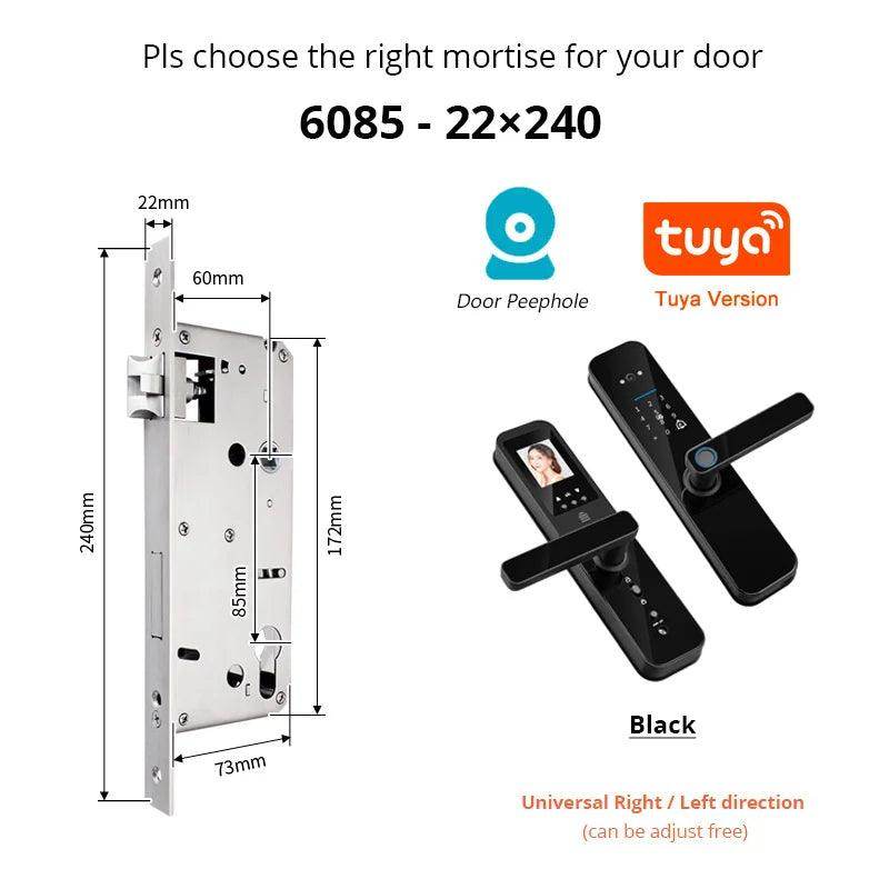 Fingerprint Door Lock w/ Camera & Display - P12 Hub Europe