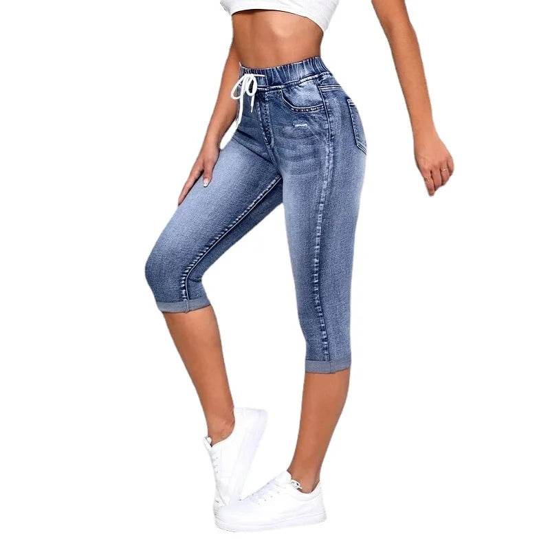 Women Ripped Knee Length Jeans - P12 Hub Europe