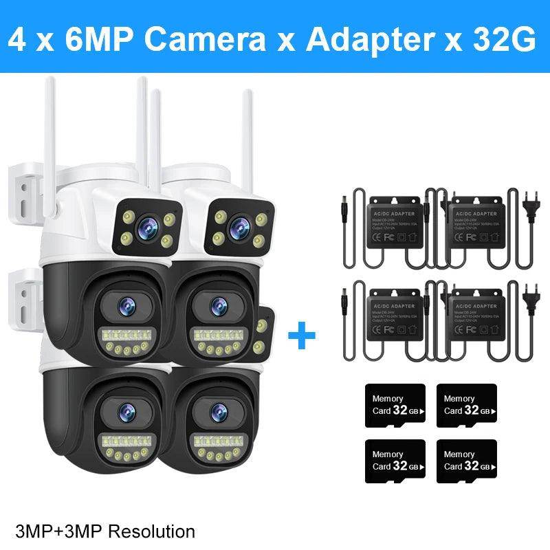 Camera Dual Lens PTZ 6MP, Dual Screen, AI Track, Color Night - P12 Hub Europe