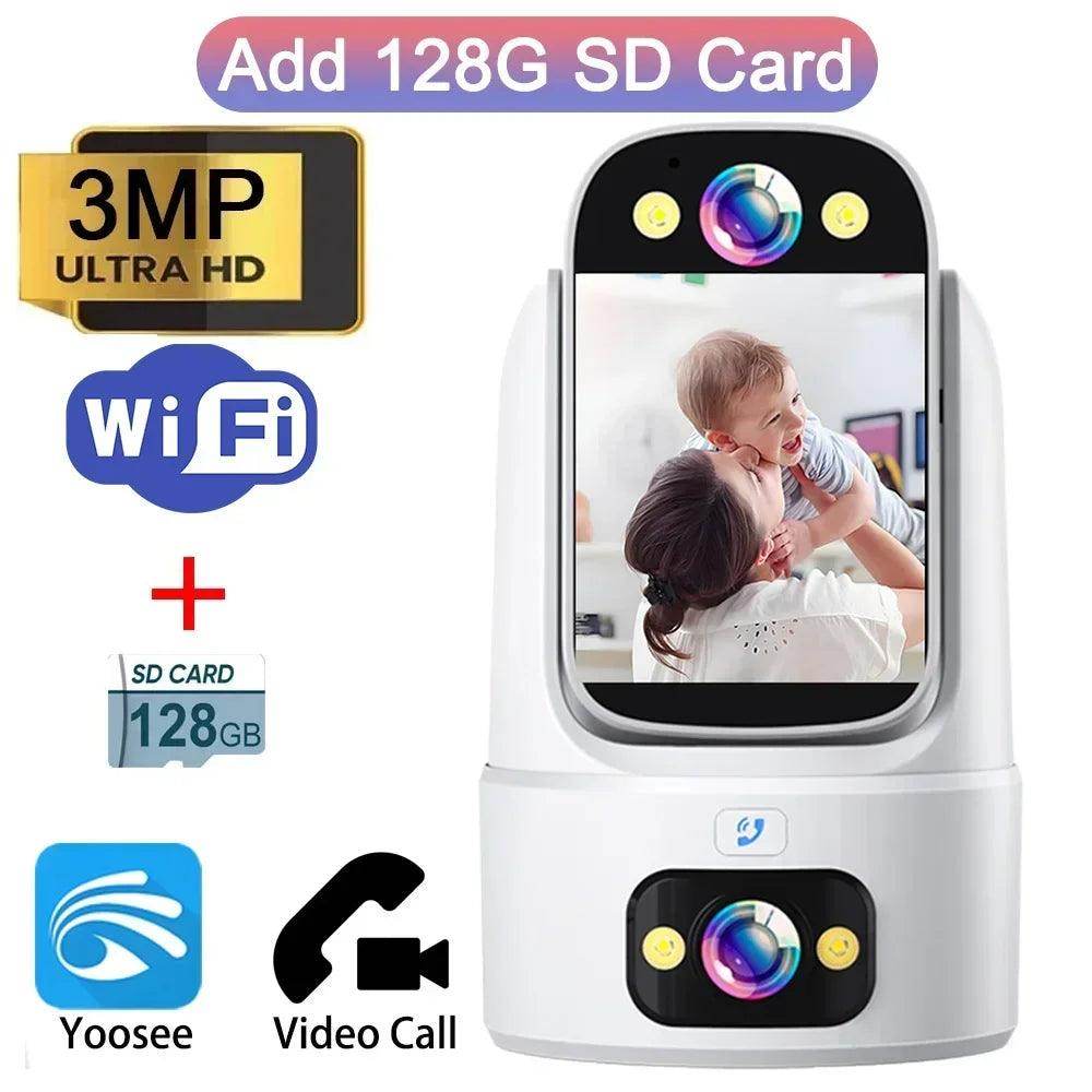 Baby Monitor 3MP Dual Lens WiFi Video Call, Color Night Vision - P12 Hub Europe
