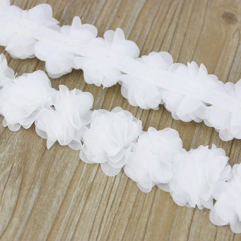 (1 meter) Chiffon lace fabric Webbing Decoration flower gift ribbons crafts Non-woven fabrics base - P12 Hub Europe