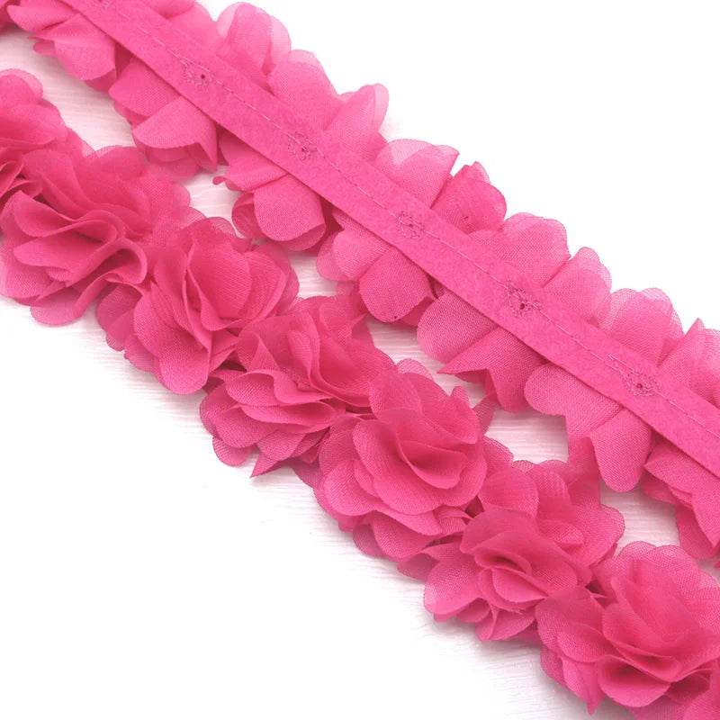 (1 meter) Chiffon lace fabric Webbing Decoration flower gift ribbons crafts Non-woven fabrics base - P12 Hub Europe