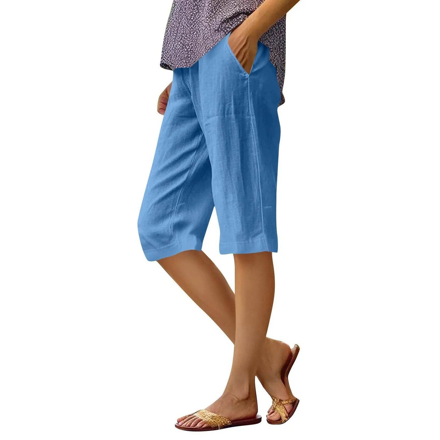 High Waist Solid Workout Capris - P12 Hub Europe