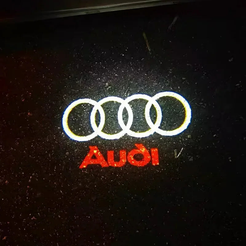 2Pcs LED Car Door Welcome Light Car Logo Projector Lights For Audi Sline RS A3 A4 A5 A6 A7 A8 S3 S4 Q2 Q3 Q5 Q7 S6 RS3 RS5 RS6