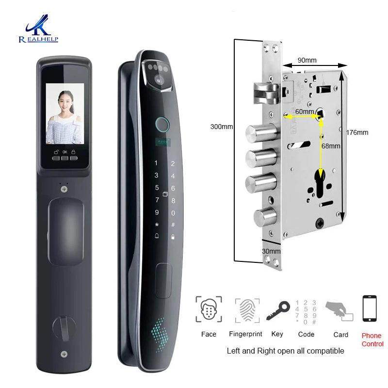 3D Face Lock w/ Camera WiFi, Fingerprint, Card, 40-80mm - P12 Hub Europe