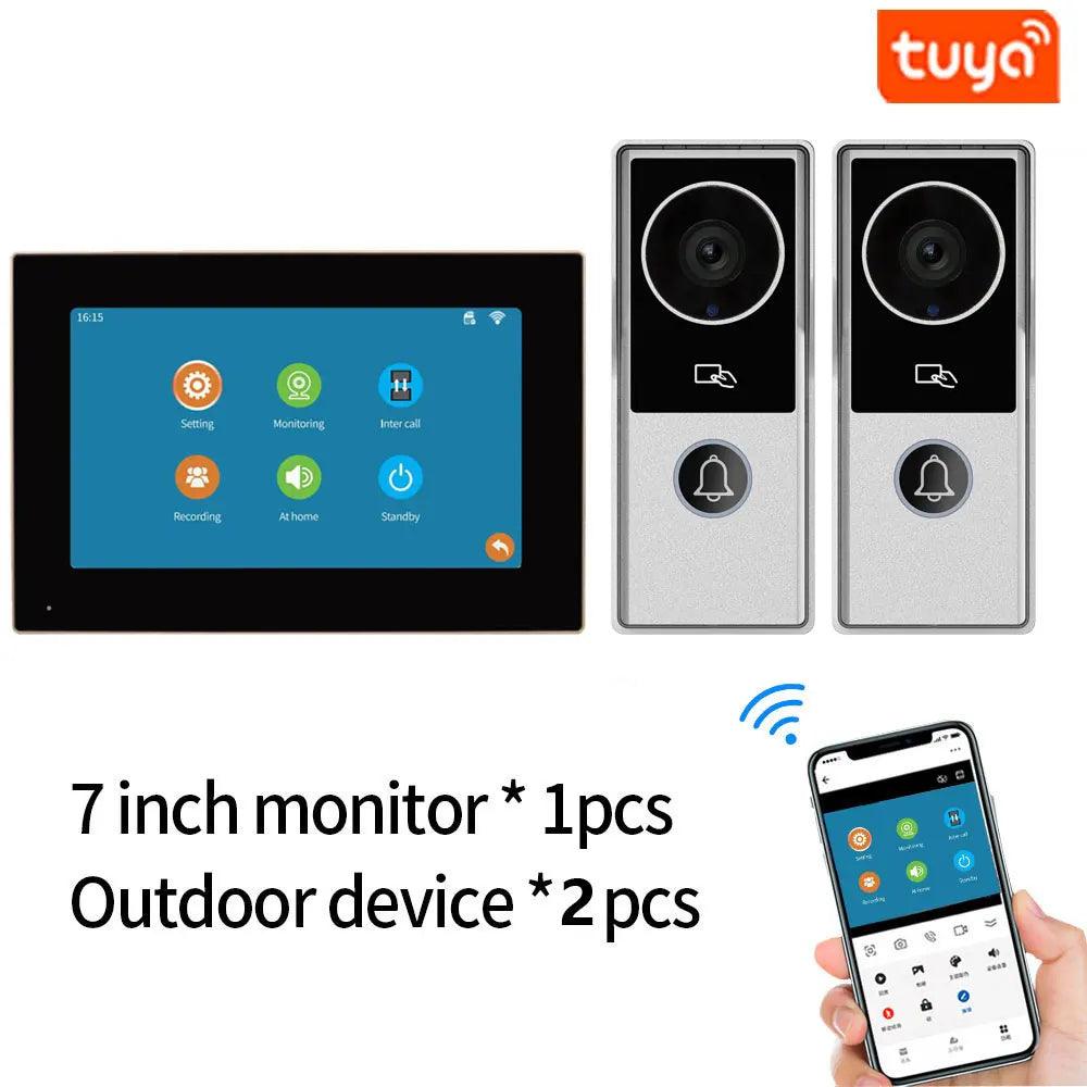 Video Intercom Tuya WiFi 1080P, 7/10" Touch, Unlock, Motion