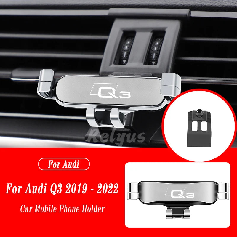 Car Mobile Phone Holder For Audi Q3 F3B 8UG 8UB 2013-2022 Air Vent Mounts Stand GPS Gravity Navigation Bracket Car Accessories