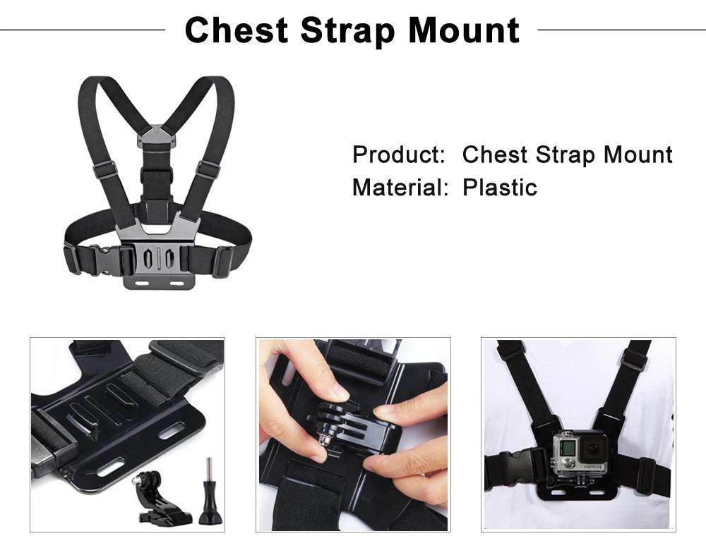 Action Camera Accessories Kit Mounts, Straps, Adapters - P12 Hub Europe