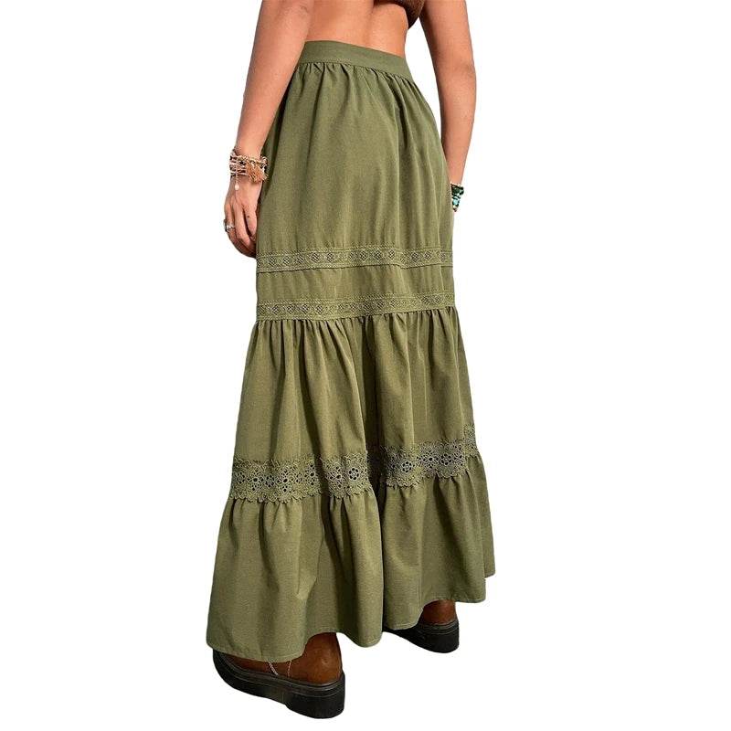 Green Pleated Long Skirt - P12 Hub Europe