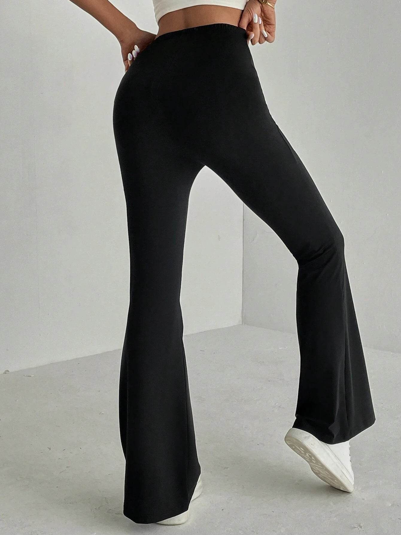 Women's Plain High Waist Flares - P12 Hub Europe