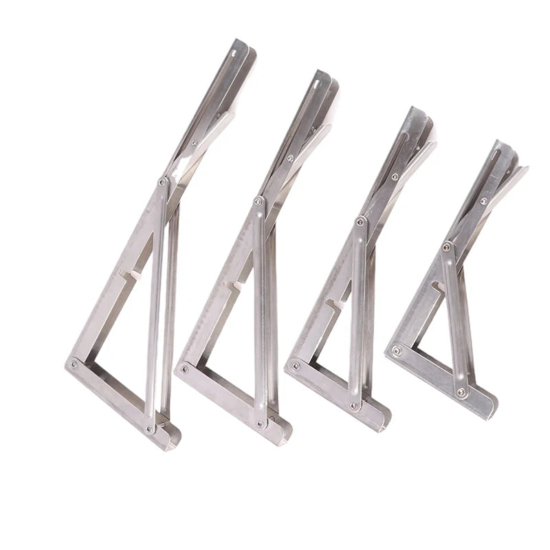 Motorhome Silver Finish Thickened Stainless Steel Mini Folding Table Car Accessories Campervan Folding Bracket Table Shelf