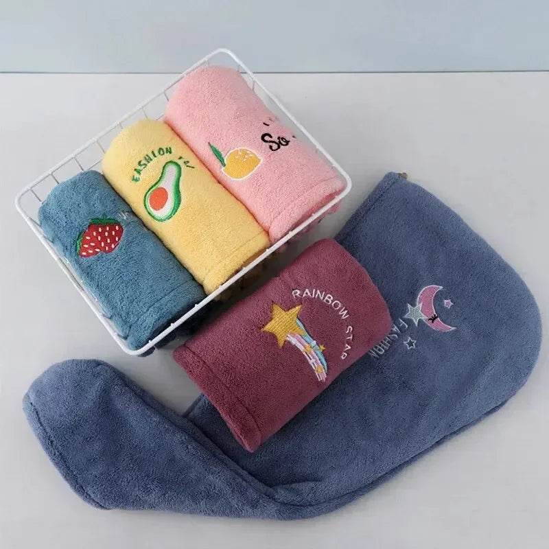 1pc Quickly Dry Hair Hat Super Absorbent Soft Bathroom Women Head Towels Girls Cute Hair Towel Hair Dry Wrap Bonnets - P12 Hub Europe