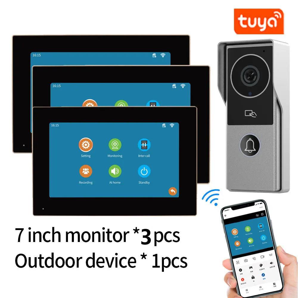 Video Intercom Tuya WiFi 1080P, 7/10" Touch, Unlock, Motion