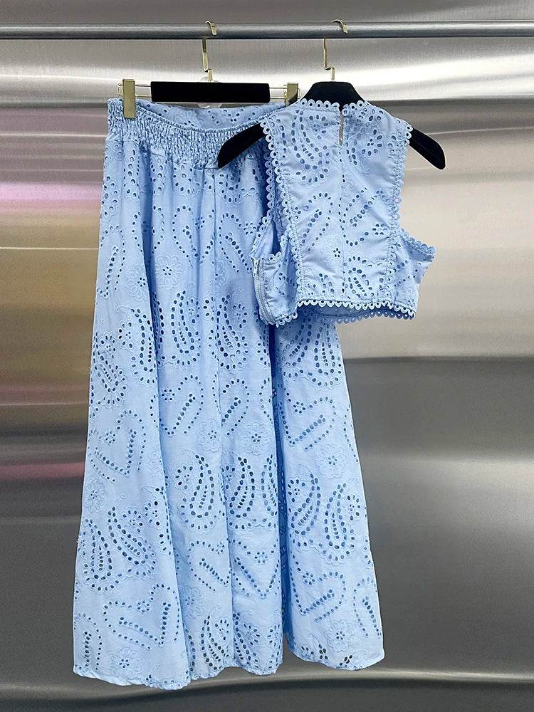 Embroidery Hollow Skirt Set - P12 Hub Europe