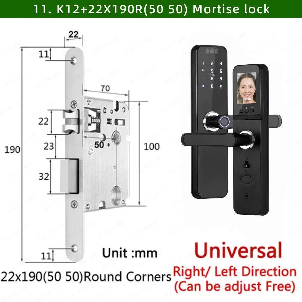 WiFi 3D Face Lock Camera, Screen, Fingerprint, 35-55mm - P12 Hub Europe