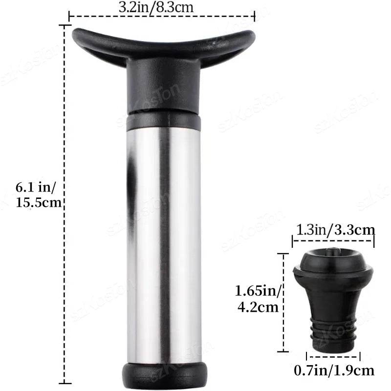 Wine Stopper With Vacuum Pump Bar Accessories Air lock Aerator Rubber Black Bottle Stopper Keep Wine Fresh Saver Sealing - P12 Hub Europe
