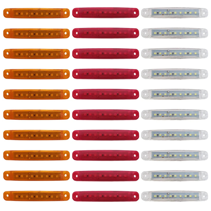 10PCS 9 SMD Light Oval Clearance Trailer 24V Truck Lorry Caravan Camion LED Side Marker Indicator Lamp 12V Luces Remolque