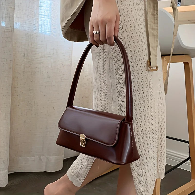 Fashionable Retro Baguette Bag for Women, Elegant Underarm Shoulder Bag, Small Luxury Tote for Daily Commute