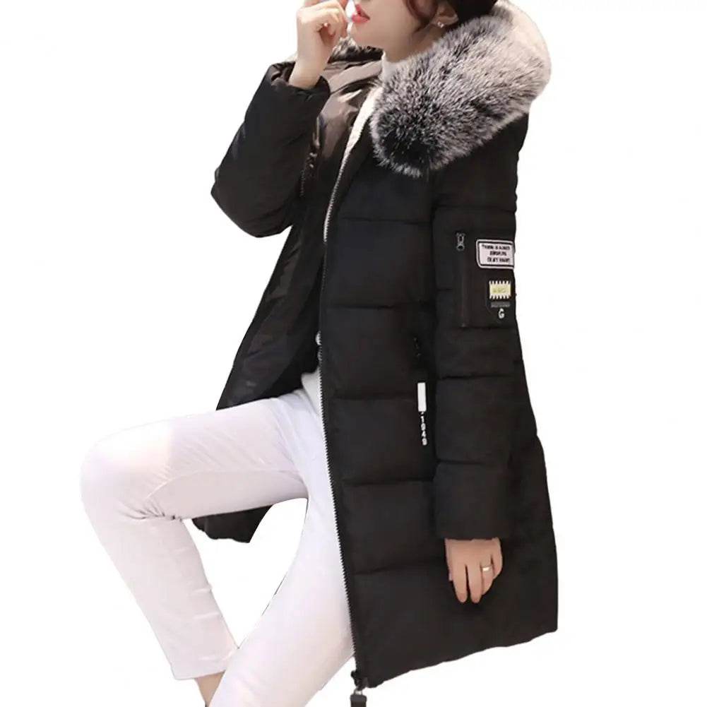Women's Long Fur Collar Parka - P12 Hub Europe