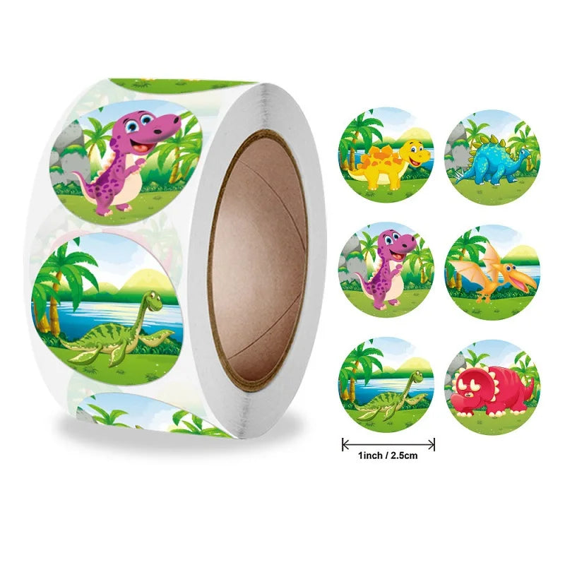 100-500pc Stickers for Children Kids Rolling Animal Roll Stickers Small Cute Toy Game Sticker DIY Gift Sealing Label Decoration