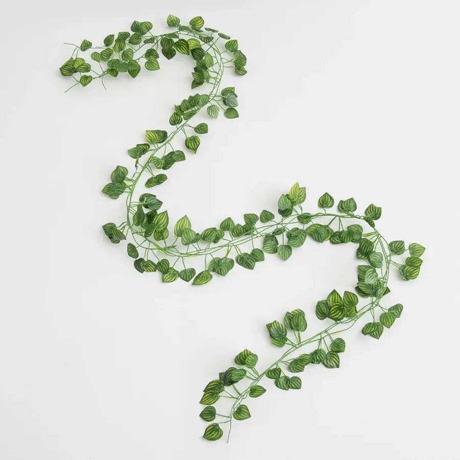 210Cm Artificial Hanging Christmas Garland Plants Vine Leaves Green Silk Outdoor Home Wedding Party Bathroom Garden Decoration - P12 Hub Europe