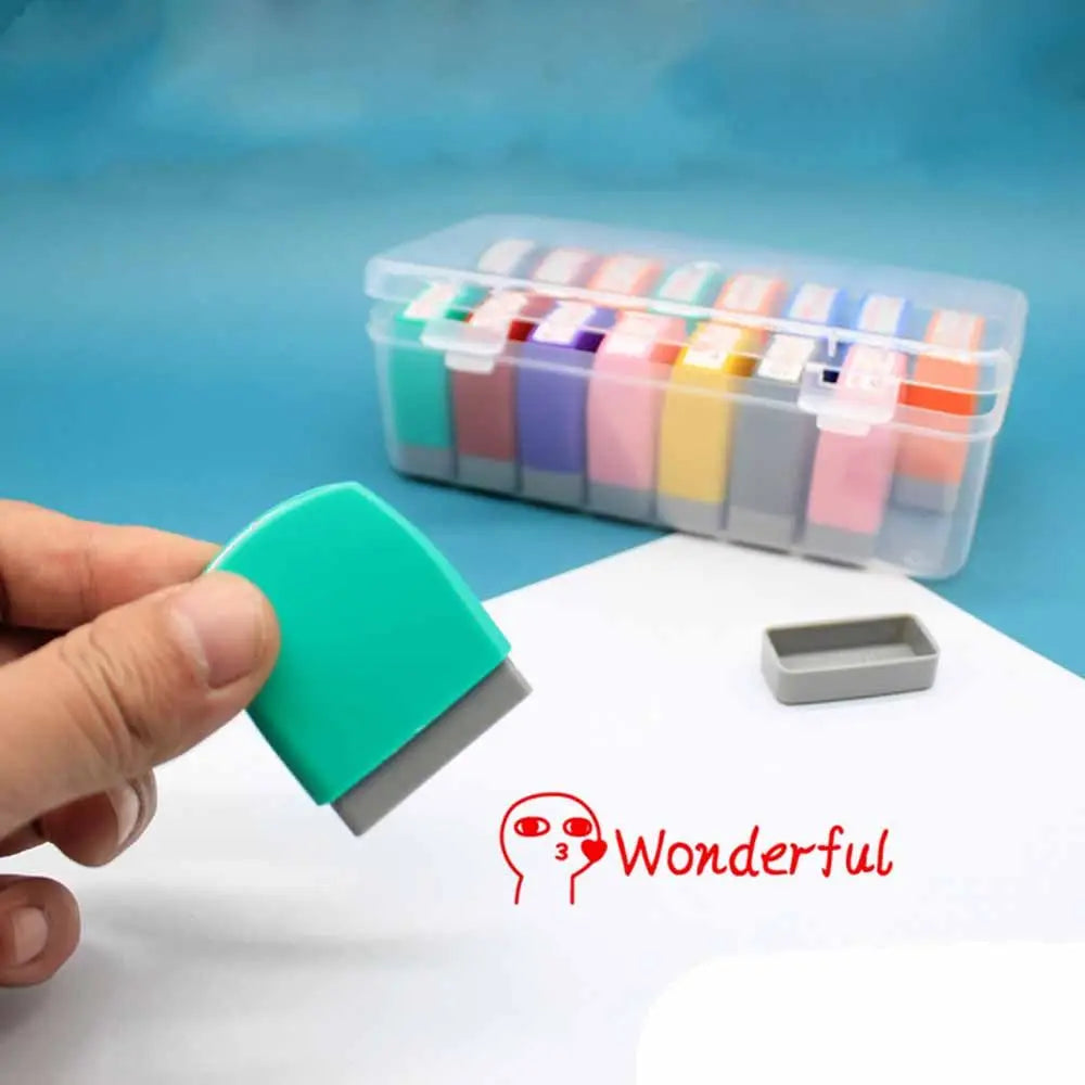 Kids Seal Photosensitive Chapter Children Toy Stamps Cartoon Stamps Reward Seal Encouragement Teaching stamp Commentary Stamp