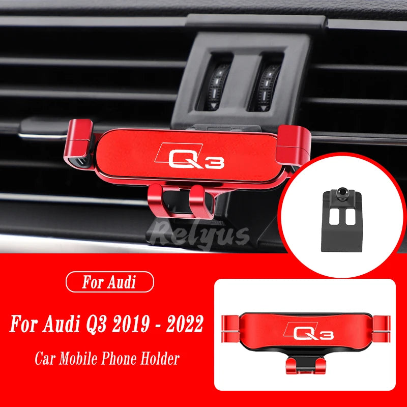 Car Mobile Phone Holder For Audi Q3 F3B 8UG 8UB 2013-2022 Air Vent Mounts Stand GPS Gravity Navigation Bracket Car Accessories
