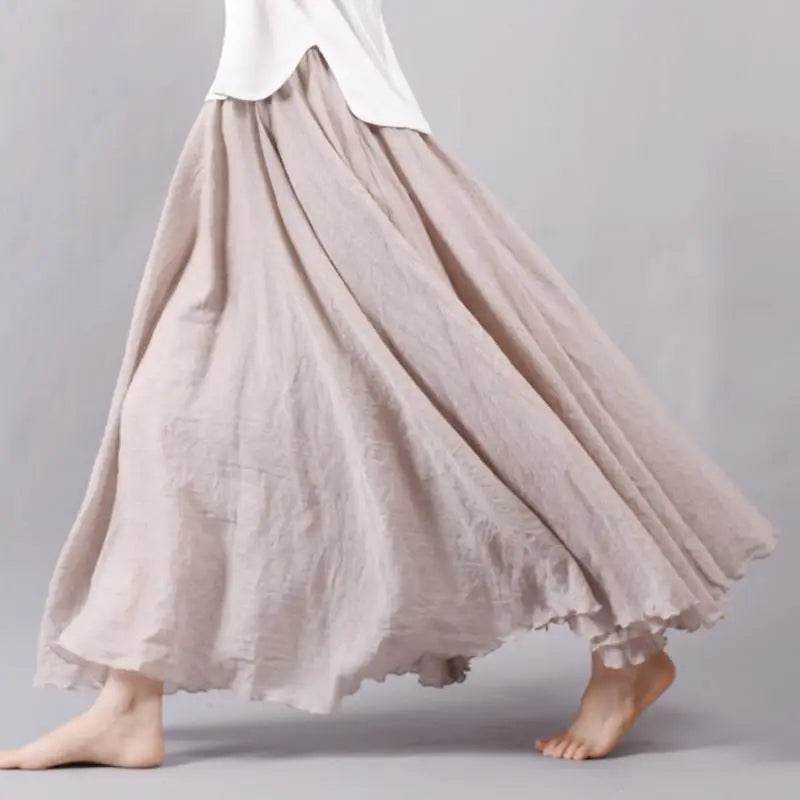 Women's Elegant Linen Maxi Skirt - P12 Hub Europe