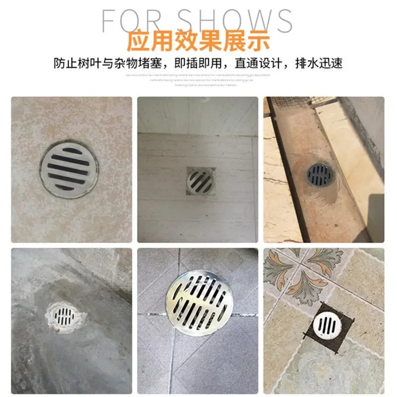 Balcony Drainage Roof Round Floor Drain Cover Rain Pipe Cap Stainless Steel Hair Waste Collector For Kitchen Bathroom Parts