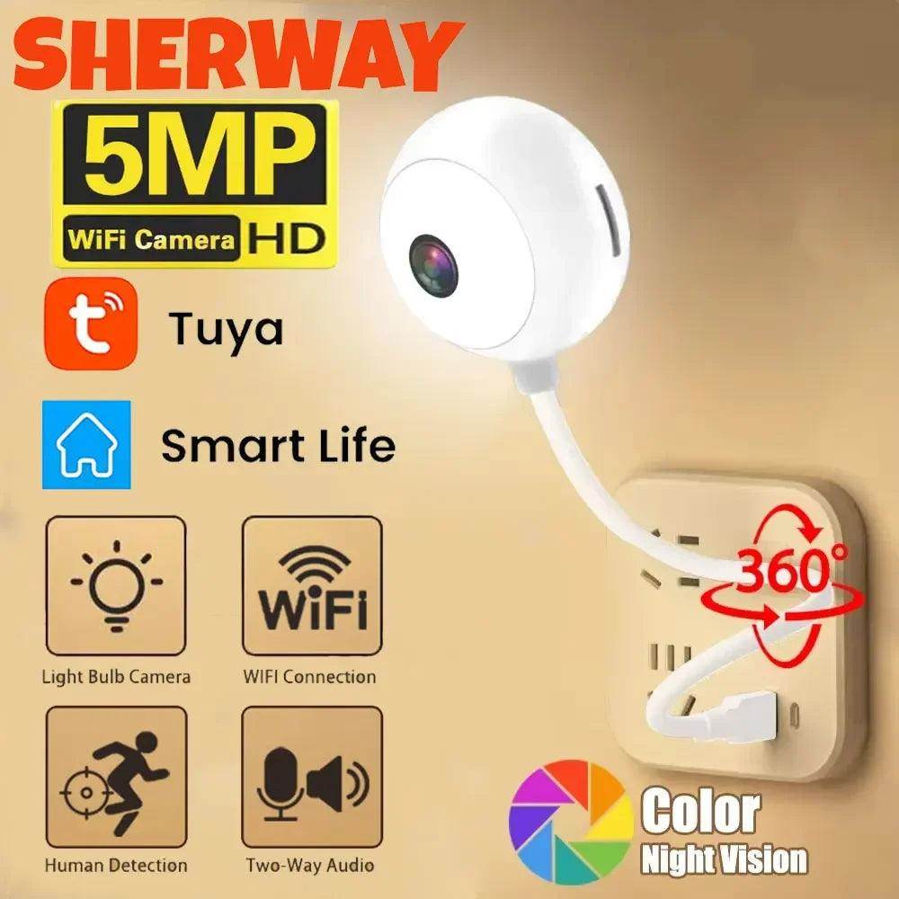 Camera 5MP USB Bulb 2K, WiFi, Color Night, 2-Way Audio - P12 Hub Europe