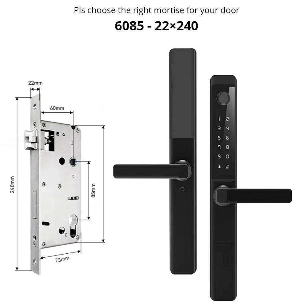 Fingerprint WiFi Smart Lock , App, Glass/Patio Door, IP68 - P12 Hub Europe