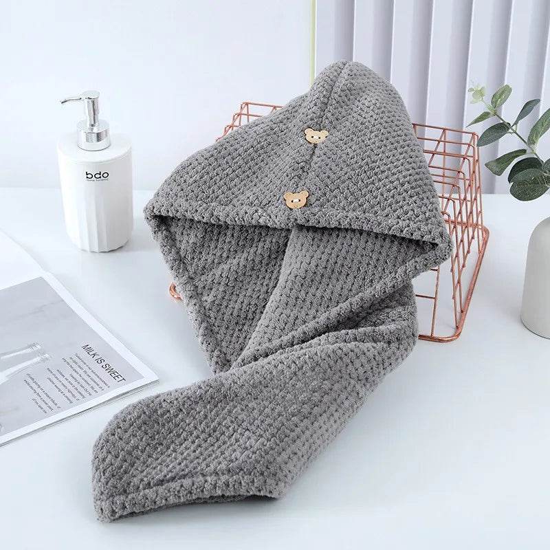Fast Absorption Hair Drying Turban Hat Pineapple Coral Fleece Long Hair Drying Hat Towel 25x65cm - P12 Hub Europe