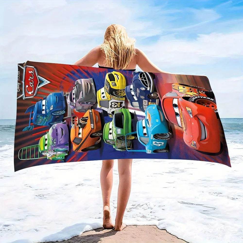 Disney Pixar Cars Themed Beach Towel: Fun for Beach Days! Suitable for towels, bath towels, beach towels, gifts - P12 Hub Europe