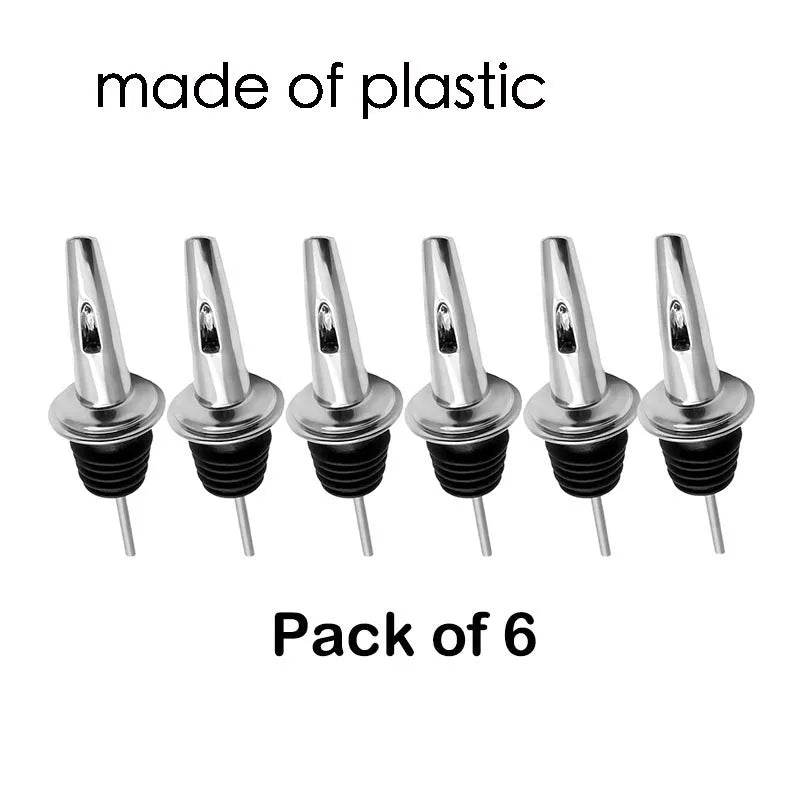 6PCS Stainless Steel Wine Pourer Stopper Bottle Pourer Spout Stopper Speed Pourer Bar Wine Accessories Set of 6 - P12 Hub Europe