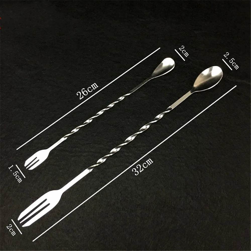 HOT Sale Stainless Steel Threaded Bar Spoon Swizzle Stick Coffee Cocktail Mojito Wine Spoons Barware Bartender Tools Accessories - P12 Hub Europe