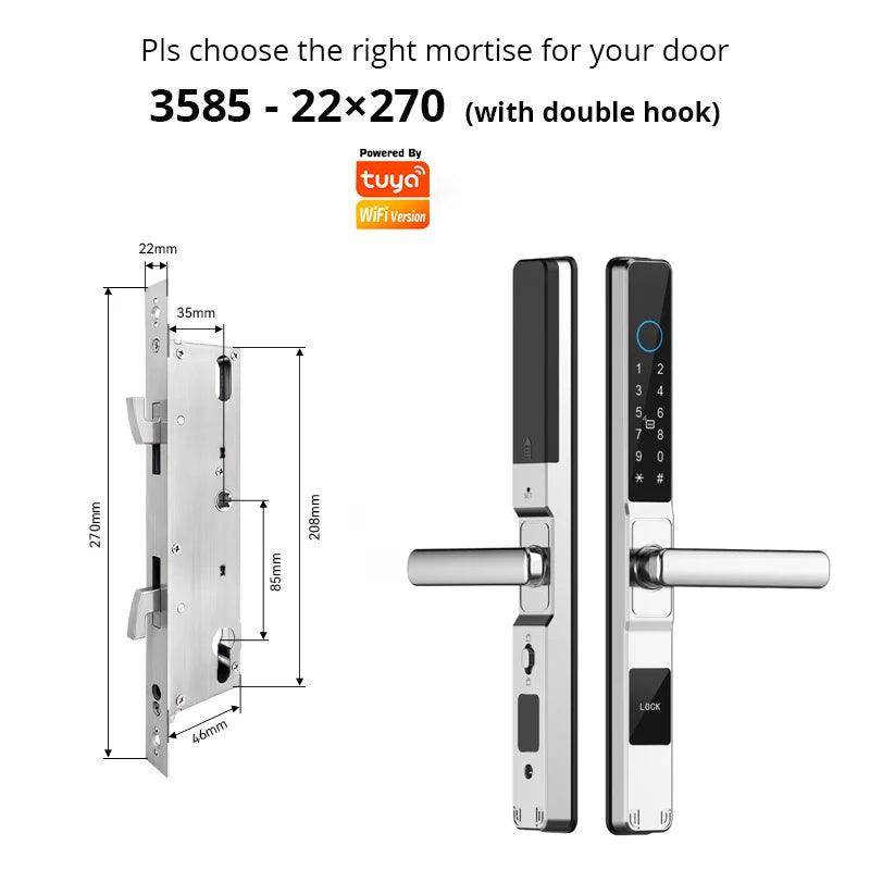 WiFi Sliding Door Lock | IP66, Fingerprint, Card, Code, Glass/Aluminum - P12 Hub Europe