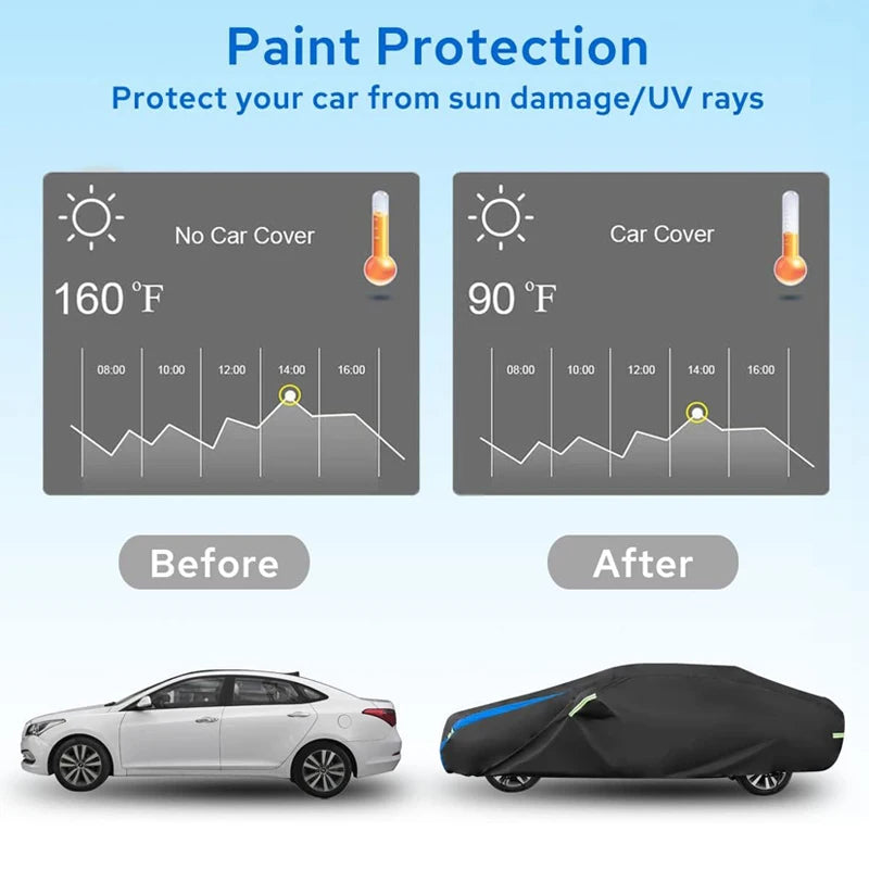 Car Covers Outdoor Waterproof Sun Rain Snow Protection UV Auto Cover Universal For SUV/Sedan/Hatchbac Car Protective Full Covers