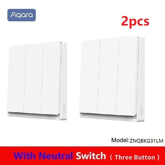 Aqara E1 Smart Wall Switch Wireless Switch Zigbee 3.0 With/No Neutral One Key Remote Control For Xiaomi Mi Home Homek APP