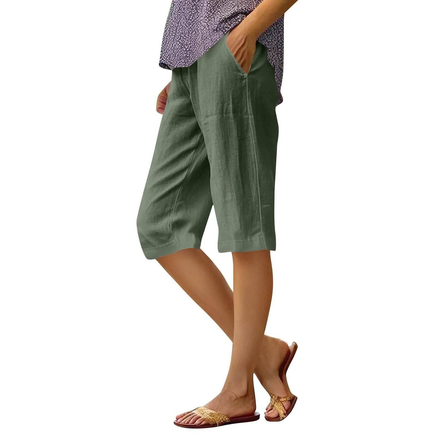 High Waist Solid Workout Capris - P12 Hub Europe