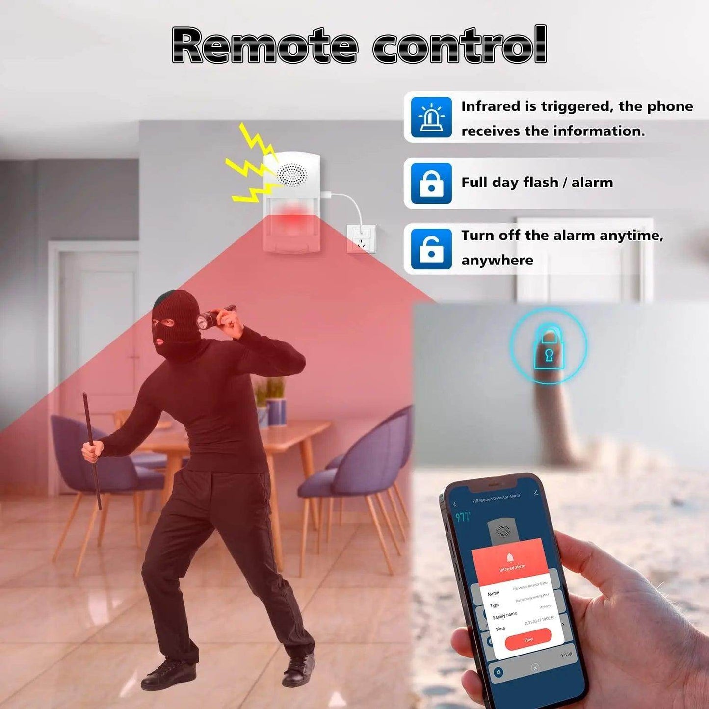 Sensor Alarm WiFi PIR Tuya Smart - P12 Hub Europe