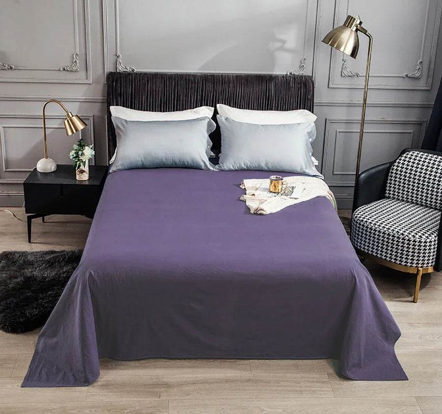 WASART Pure cotton flat bed sheet summer bedspread soft bed linens 2 people couple luxury double bed bedding king size bedsheet - P12 Hub Europe