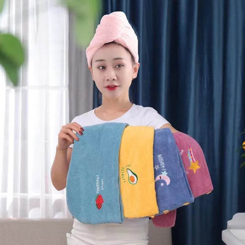 1pc Quickly Dry Hair Hat Super Absorbent Soft Bathroom Women Head Towels Girls Cute Hair Towel Hair Dry Wrap Bonnets - P12 Hub Europe