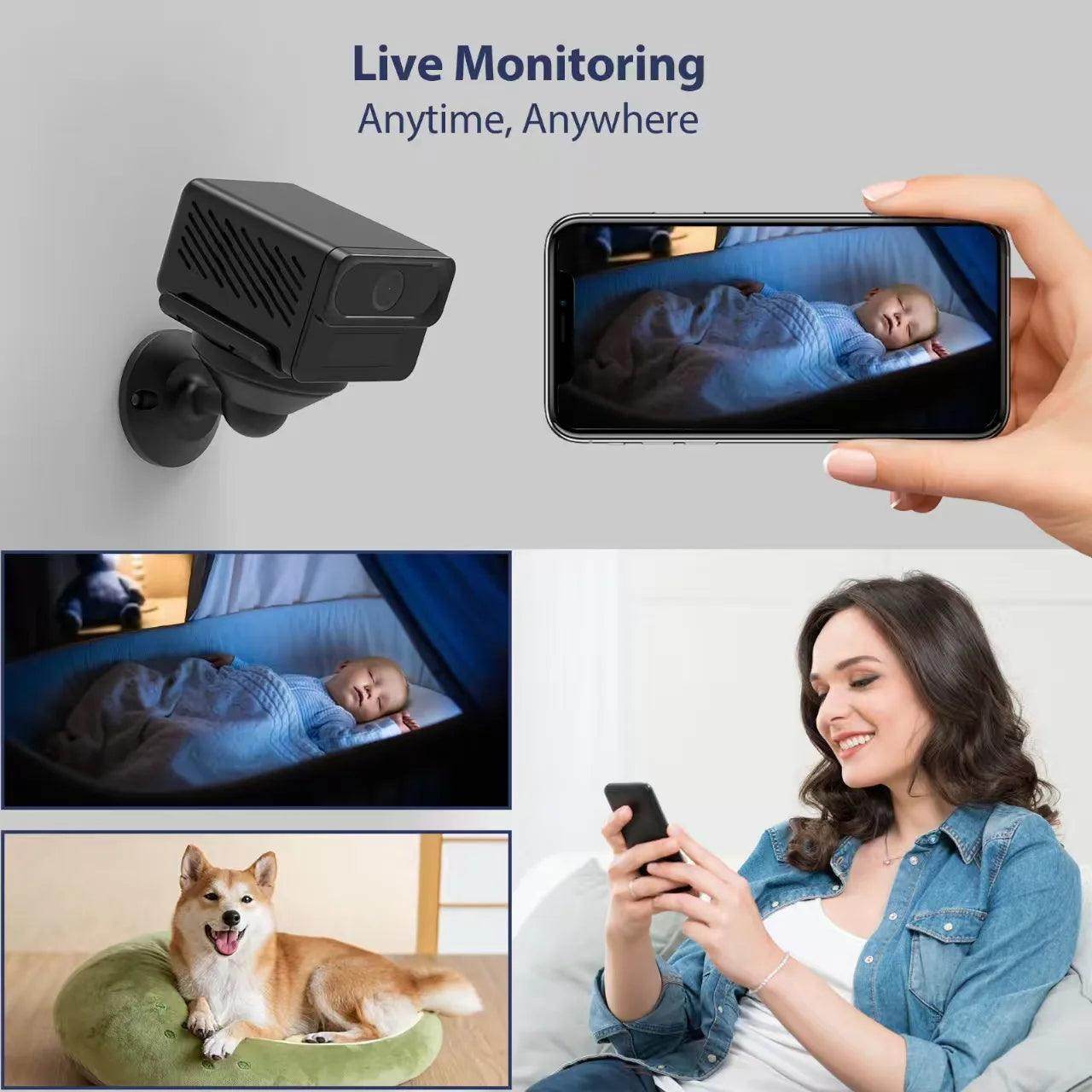 Indoor Camera 2K Battery, PIR, Night Vision, 2-Way Audio - P12 Hub Europe